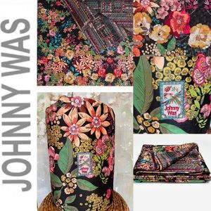 New!•JOHNNY WAS•Velvet Camella•KING QUILTED BLANKET•Kingsize